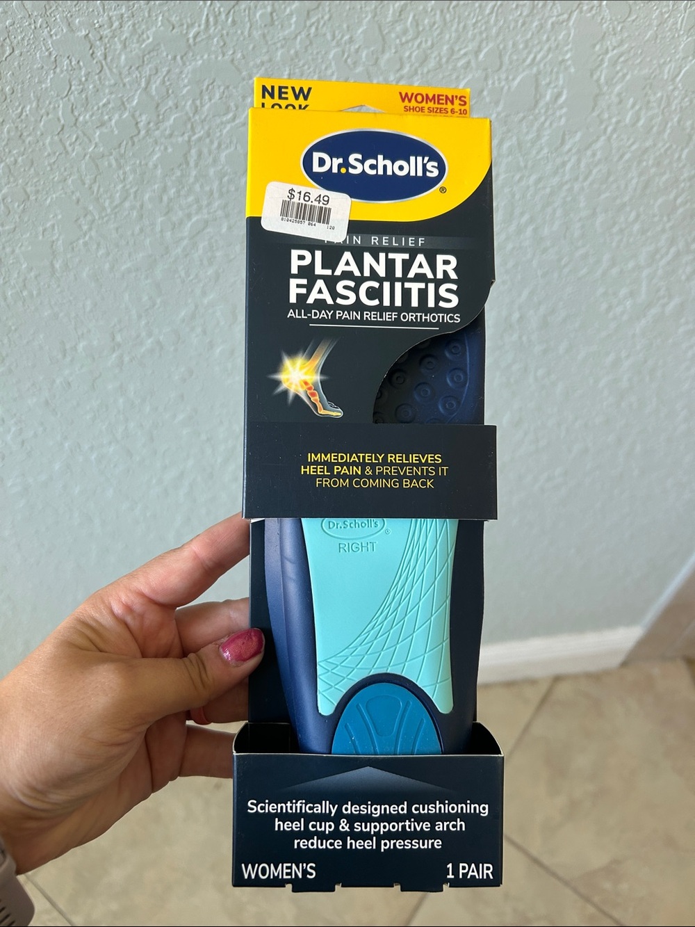 Dr. Scholl's Women's Plantar Fasciitis Insoles - Teal & Navy